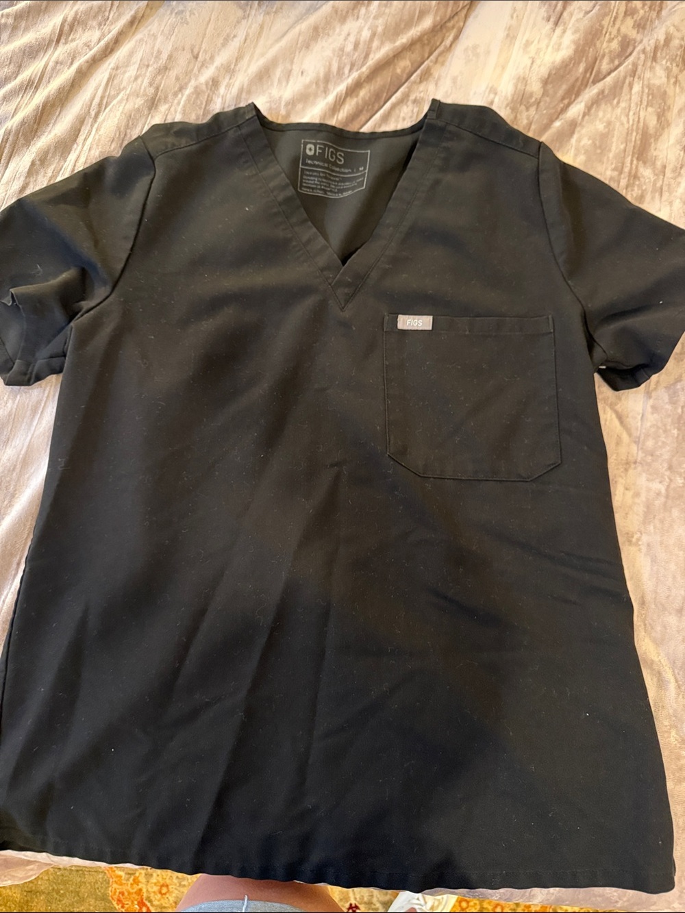 Figs women’s  Black V-Neck Work Scrub Top